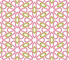 Abstract colorful doodle geometric flower seamless pattern. Floral background. Kaleidoscope mosaic, geo tile of thin line ornament. vector