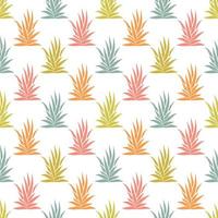 Seamless pattern with tropical, succulent plants, bushes. Floral ornament on a white background. vector