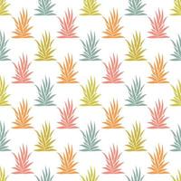 Seamless pattern with tropical, succulent plants, bushes. Floral ornament on a white background. vector