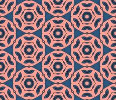 Abstract colorful doodle geometric flower seamless pattern. Floral background. Kaleidoscope mosaic, geo tile of thin line ornament. vector