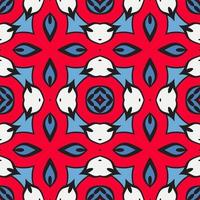 Abstract colorful doodle geometric flower seamless pattern. Floral background. Kaleidoscope mosaic, geo tile of thin line ornament. vector
