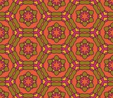 Abstract colorful doodle geometric flower seamless pattern. Floral background. Kaleidoscope mosaic, geo tile of thin line ornament. vector