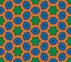 Abstract colorful doodle geometric flower seamless pattern. Floral background. Kaleidoscope mosaic, geo tile of thin line ornament. vector