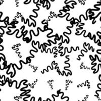 Abstract seamless pattern with hand drawn curly lines. vector