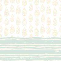 Leaflet with tribal rain drops on white background. Pastel endless grunge pattern with horizontal stripes of different widths. Mint grungy striped background. vector