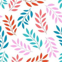 Floral seamless pattern with branches and leaves. vector