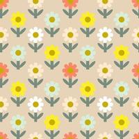 Cute abstract seamless flower pattern. Floral background.