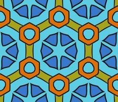 Abstract colorful doodle geometric flower seamless pattern. Floral background. Kaleidoscope mosaic, geo tile of thin line ornament. vector