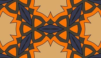 Abstract colorful doodle geometric flower seamless pattern. Floral background. Kaleidoscope mosaic, geo tile of thin line ornament. vector