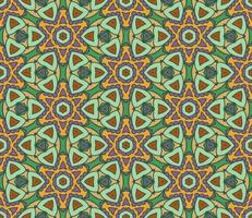 Abstract colorful doodle geometric flower seamless pattern. Floral background. Kaleidoscope mosaic, geo tile of thin line ornament. vector