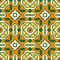 Abstract colorful doodle geometric flower seamless pattern. Floral background. Kaleidoscope mosaic, geo tile of thin line ornament. vector