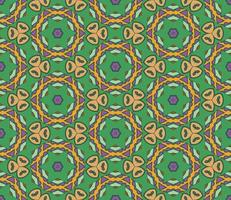 Abstract colorful doodle geometric flower seamless pattern. Floral background. Kaleidoscope mosaic, geo tile of thin line ornament. vector