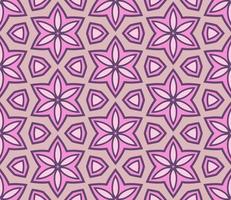 Abstract colorful doodle geometric flower seamless pattern. Floral background. Kaleidoscope mosaic, geo tile of thin line ornament. vector