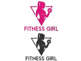 diseño de logotipo de vector de gimnasio de fitness femenino