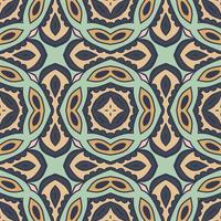 Abstract colorful doodle geometric flower seamless pattern. Floral background. Kaleidoscope mosaic, geo tile of thin line ornament. vector