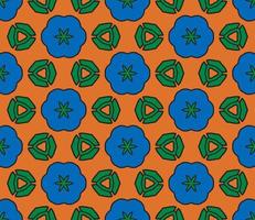 Abstract colorful doodle geometric flower seamless pattern. Floral background. Kaleidoscope mosaic, geo tile of thin line ornament. vector