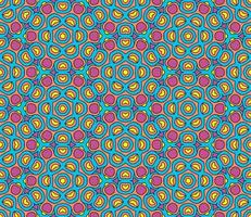 Abstract colorful doodle geometric flower seamless pattern. Floral background. Kaleidoscope mosaic, geo tile of thin line ornament. vector