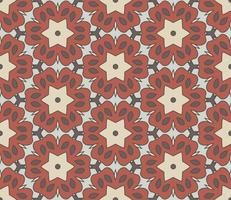 Abstract colorful doodle geometric flower seamless pattern. Floral background. Kaleidoscope mosaic, geo tile of thin line ornament. vector