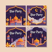 Iftar Party Social Media Template vector