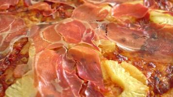 Pizza with prosciutto or parma ham pizza - Italian food style video