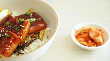 eel rice bowl or unagi rice bowl - Japanese food style video