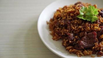 nasi goreng - arroz frito com carne de porco em estilo indonésia - estilo de comida asiática video