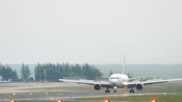 Boeing 767 landing at Phuket airport