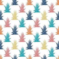 Seamless pattern with tropical, succulent plants, bushes. Floral ornament on a white background. vector