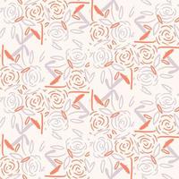Cartoon abstract floral seamless pattern with flowers, branches and leaves. Floral background. vector