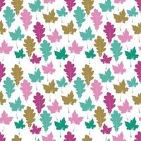 Floral seamless pattern with autumn grunge leaf background. Maple, Elm, Oak, Aspen textured leaves. vector