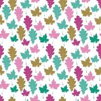 Floral seamless pattern with autumn grunge leaf background. Maple, Elm, Oak, Aspen textured leaves. vector