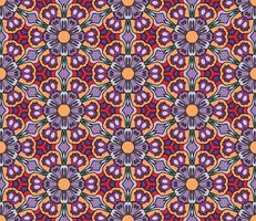 Abstract colorful doodle geometric flower seamless pattern. Floral background. Kaleidoscope mosaic, geo tile of thin line ornament. vector