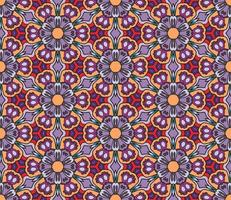 Abstract colorful doodle geometric flower seamless pattern. Floral background. Kaleidoscope mosaic, geo tile of thin line ornament. vector