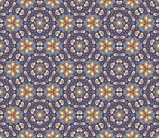 Abstract colorful doodle geometric flower seamless pattern. Floral background. Kaleidoscope mosaic, geo tile of thin line ornament. vector