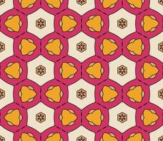 Abstract colorful doodle geometric flower seamless pattern. Floral background. Kaleidoscope mosaic, geo tile of thin line ornament. vector