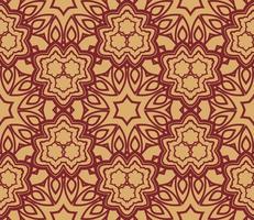 Abstract colorful doodle geometric flower seamless pattern. Floral background. Kaleidoscope mosaic, geo tile of thin line ornament. vector