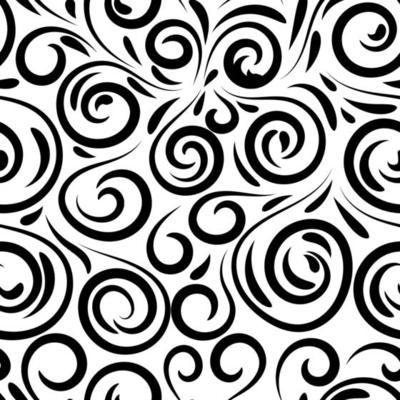 Abstract hand drawn doodle thin line wavy seamless pattern. Curly linear messy background.