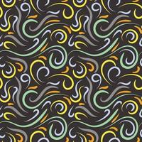 Abstract hand drawn doodle thin line wavy seamless pattern. Curly linear messy background. vector