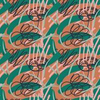 Abstract seamless pattern with doodle lines, geometric background. vector