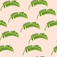 Tropical background with hand drawn palm leaves. Tropic seamless pattern. vector