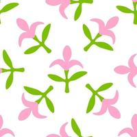 Seamless pattern with hand drawn flowers. Floral ornament background. Doodle flower wallpaper. vector