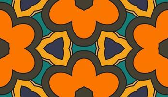 Abstract colorful doodle geometric flower seamless pattern. Floral background. Kaleidoscope mosaic, geo tile of thin line ornament. vector