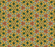 Abstract colorful doodle geometric flower seamless pattern. Floral background. Kaleidoscope mosaic, geo tile of thin line ornament. vector