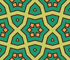 Abstract colorful doodle geometric flower seamless pattern. Floral background. Kaleidoscope mosaic, geo tile of thin line ornament. vector