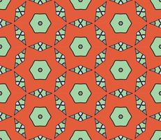 Abstract colorful doodle geometric flower seamless pattern. Floral background. Kaleidoscope mosaic, geo tile of thin line ornament. vector