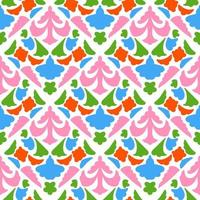 Colorful floral damask seamless pattern with fantasy flowers, leaves. vector