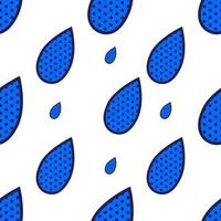 Seamless pattern, background with blue dotted pop art drops. vector