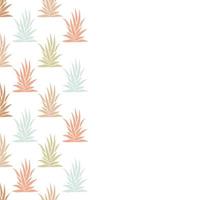 Leaflet with succulent bush and empty space. Succulent bush seamless pattern on white background. vector