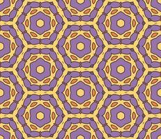Abstract colorful doodle geometric flower seamless pattern. Floral background. Kaleidoscope mosaic, geo tile of thin line ornament. vector