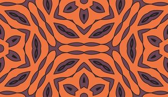Abstract colorful doodle geometric flower seamless pattern. Floral background. Kaleidoscope mosaic, geo tile of thin line ornament. vector